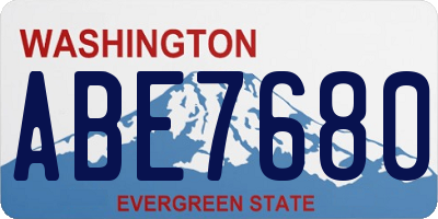 WA license plate ABE7680