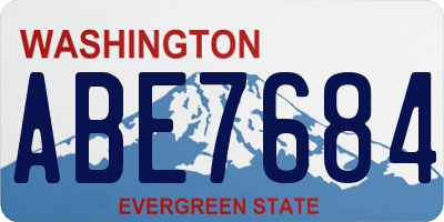 WA license plate ABE7684