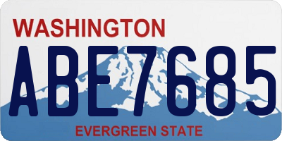 WA license plate ABE7685