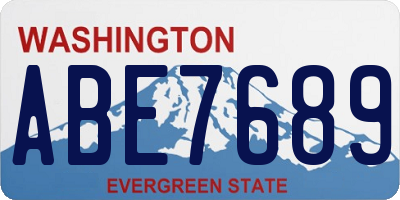 WA license plate ABE7689