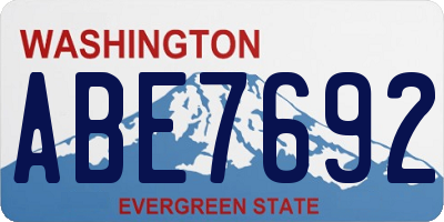 WA license plate ABE7692