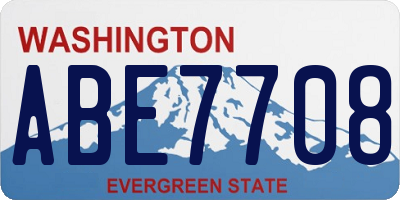WA license plate ABE7708