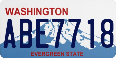 WA license plate ABE7718