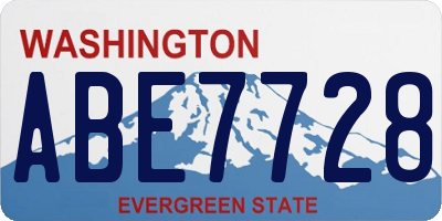 WA license plate ABE7728