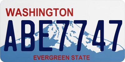 WA license plate ABE7747