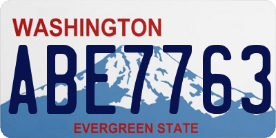 WA license plate ABE7763