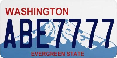 WA license plate ABE7777