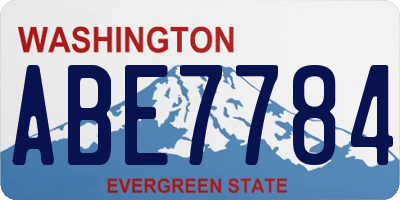WA license plate ABE7784