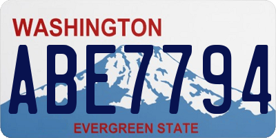 WA license plate ABE7794