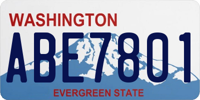 WA license plate ABE7801