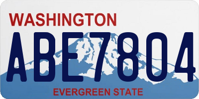 WA license plate ABE7804