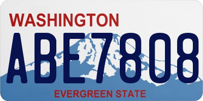 WA license plate ABE7808