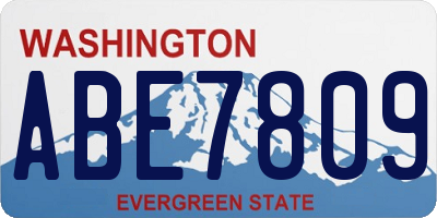 WA license plate ABE7809