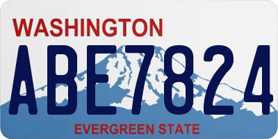 WA license plate ABE7824