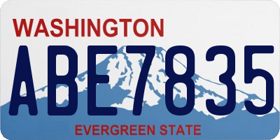 WA license plate ABE7835
