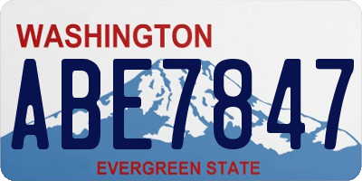WA license plate ABE7847