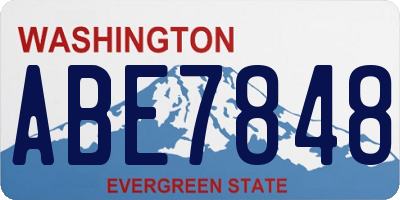 WA license plate ABE7848