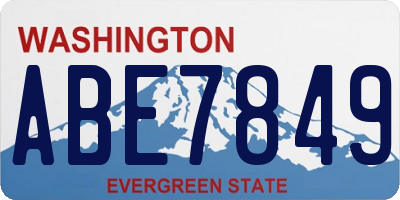 WA license plate ABE7849