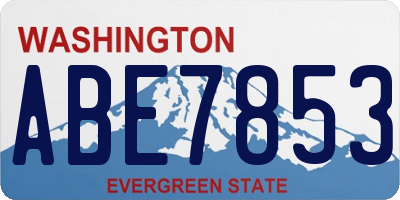WA license plate ABE7853