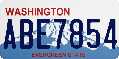 WA license plate ABE7854