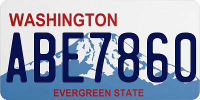 WA license plate ABE7860