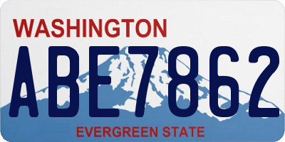 WA license plate ABE7862