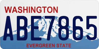 WA license plate ABE7865