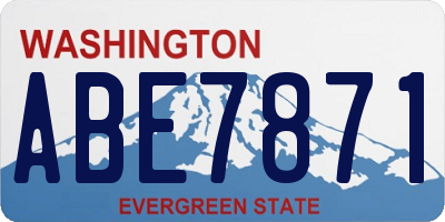 WA license plate ABE7871