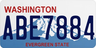 WA license plate ABE7884