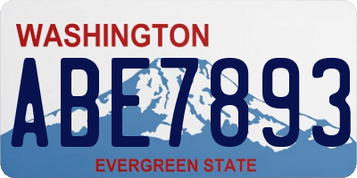 WA license plate ABE7893