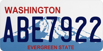WA license plate ABE7922
