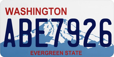 WA license plate ABE7926