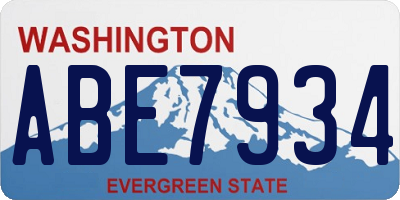 WA license plate ABE7934