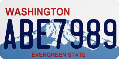 WA license plate ABE7989