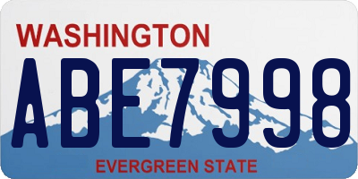 WA license plate ABE7998