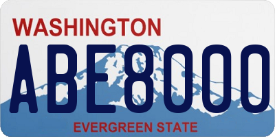 WA license plate ABE8000
