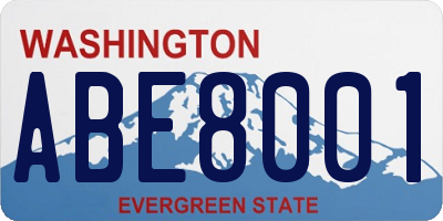WA license plate ABE8001