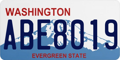 WA license plate ABE8019