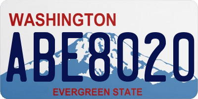 WA license plate ABE8020