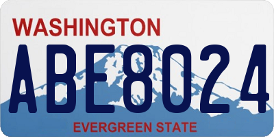 WA license plate ABE8024