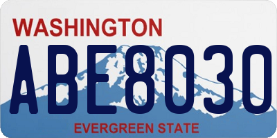 WA license plate ABE8030