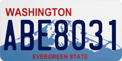 WA license plate ABE8031