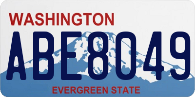 WA license plate ABE8049