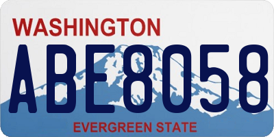 WA license plate ABE8058