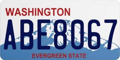 WA license plate ABE8067