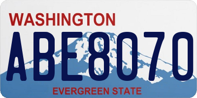 WA license plate ABE8070