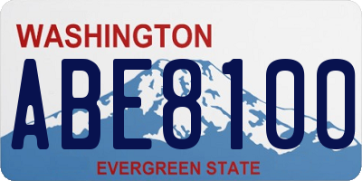 WA license plate ABE8100