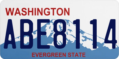 WA license plate ABE8114