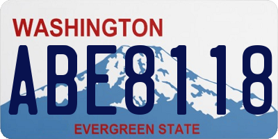 WA license plate ABE8118