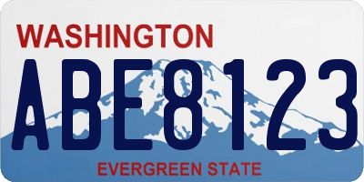 WA license plate ABE8123
